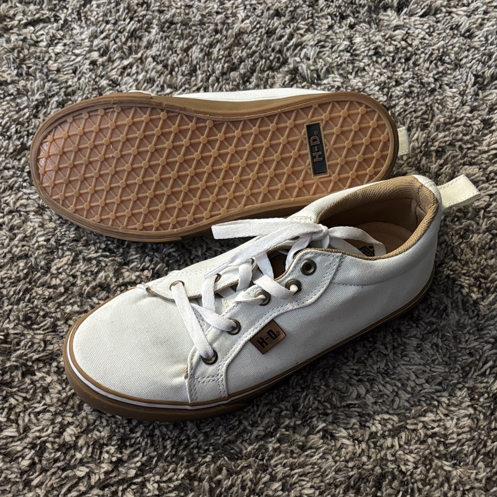 Harley Davidson White Canvas Sneakers
